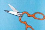 Scissors on a blue background