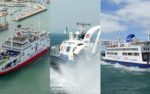 Red Funnel and Wightlink ferries and the Hovercraft