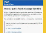 Crop of the NHS Covid Scam email