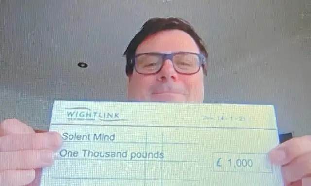thousand pound cheque for Solent mind