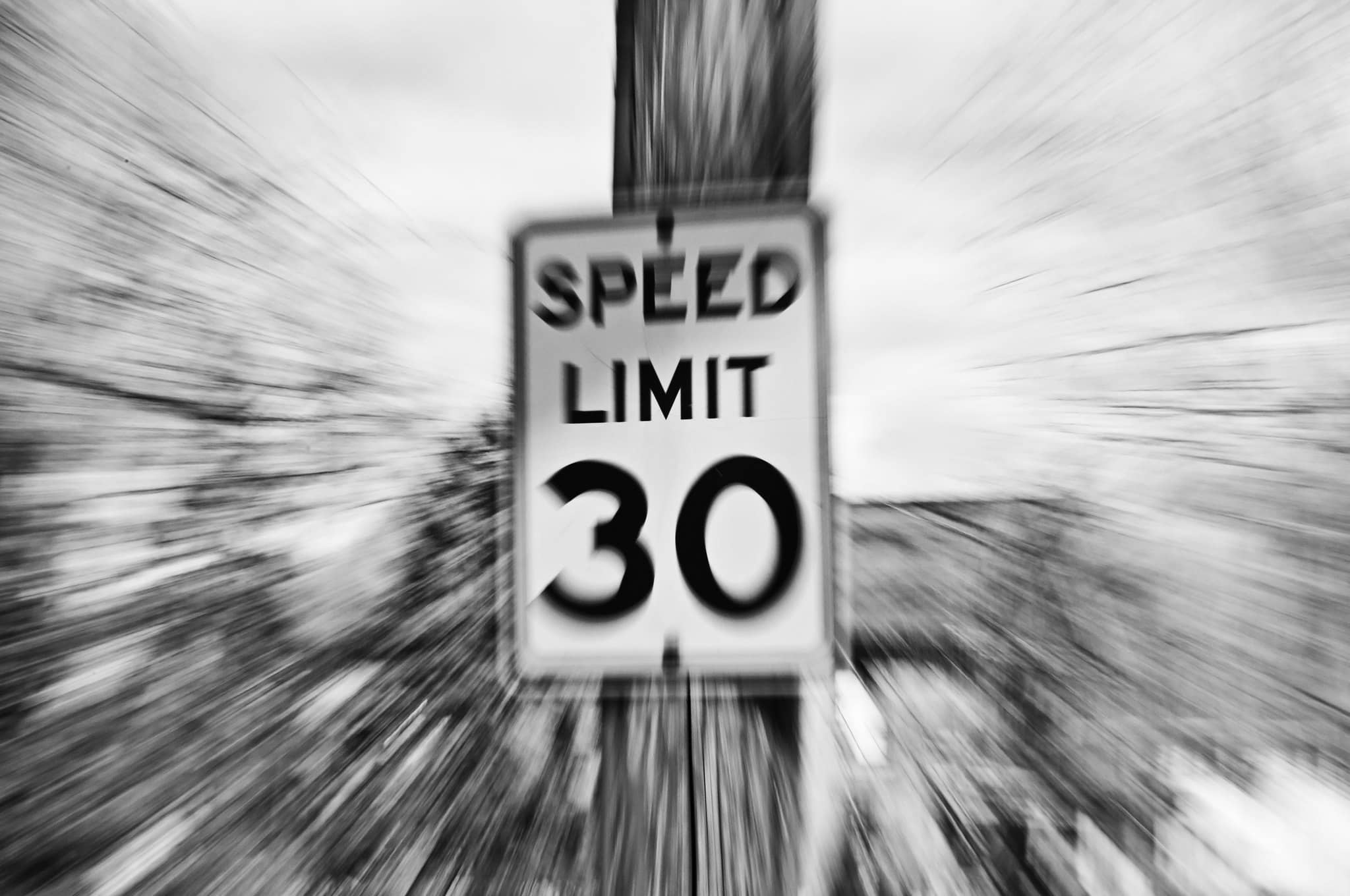 30mph speed limit road sign
