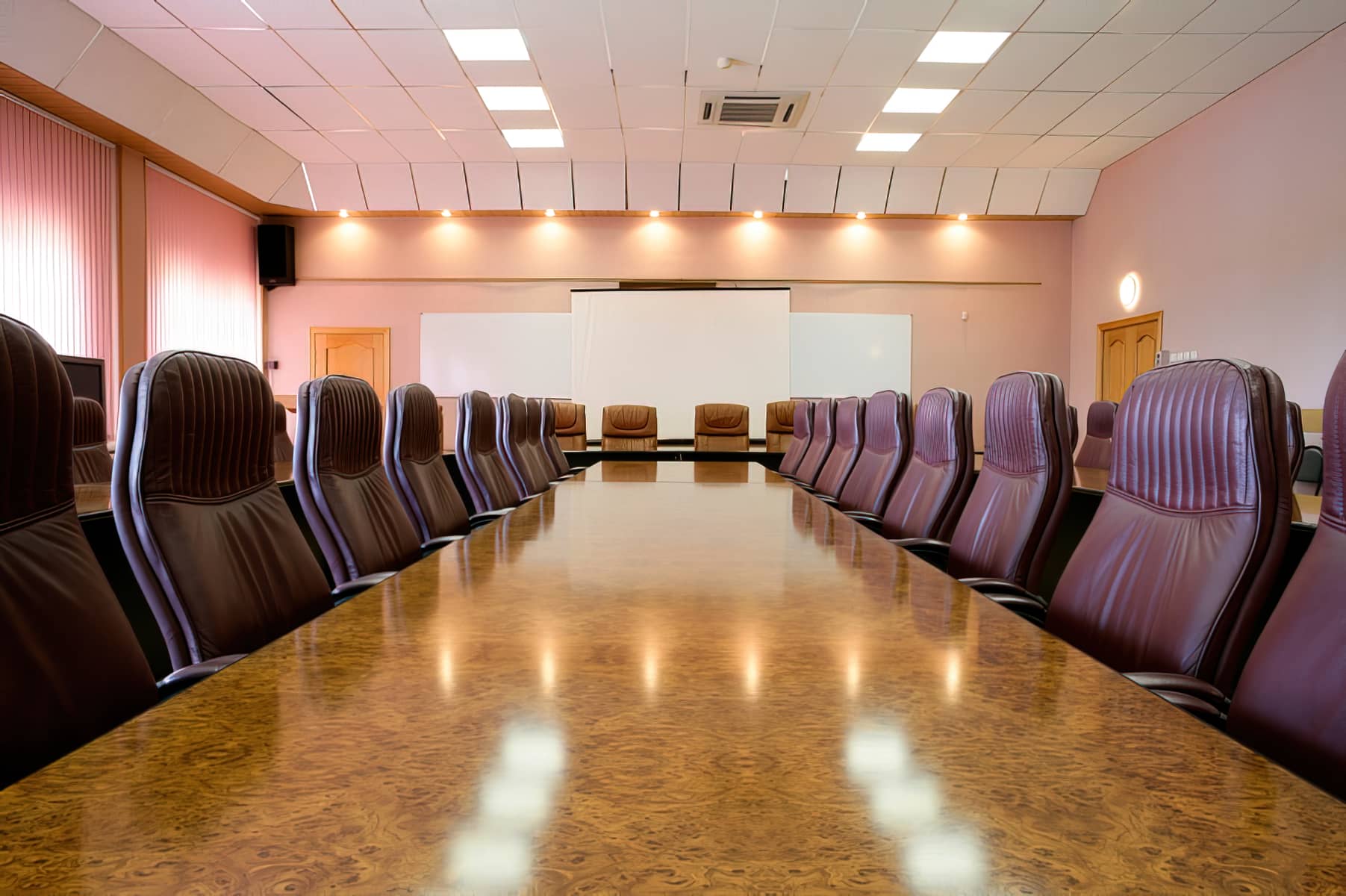 Board room table and chairs