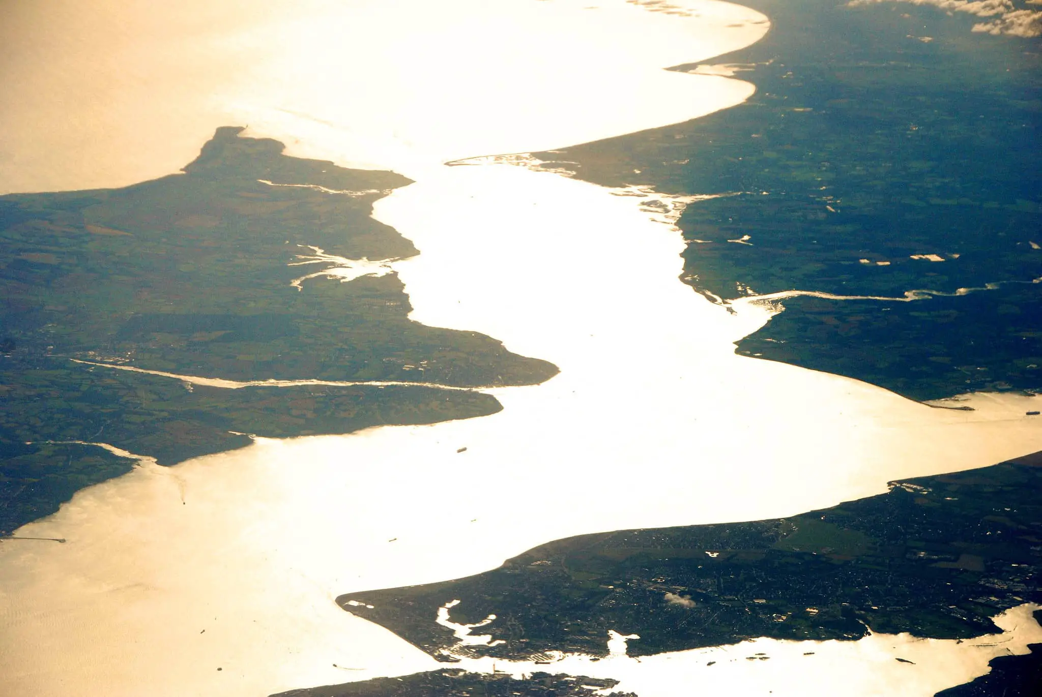 aerial view of the island and the solent
