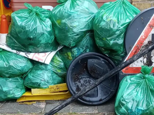 Some of the bags of rubbish