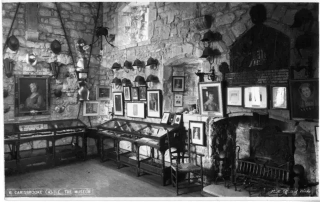 The original museum in about 1900, located in the castle gatehouse