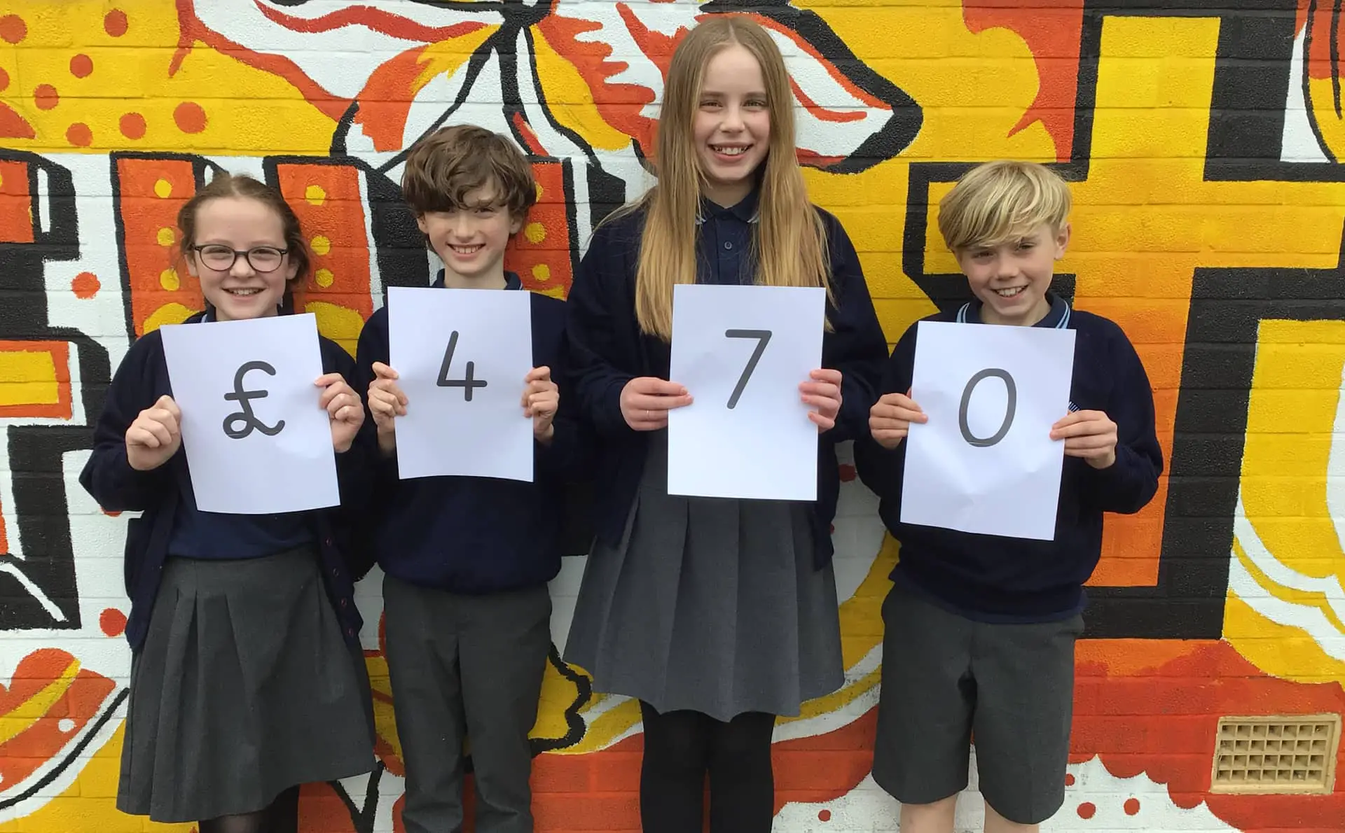 Kids from St Thomas of Canterbury with comic relief earnings