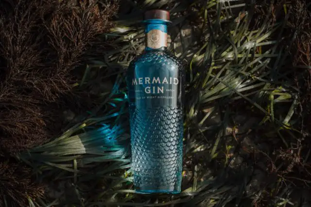 Mermaid Gin Bottle and seagrass