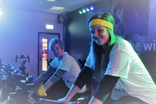 Older and younger cycling in the gym