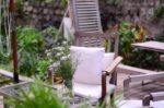 Tables and chairs in Garden