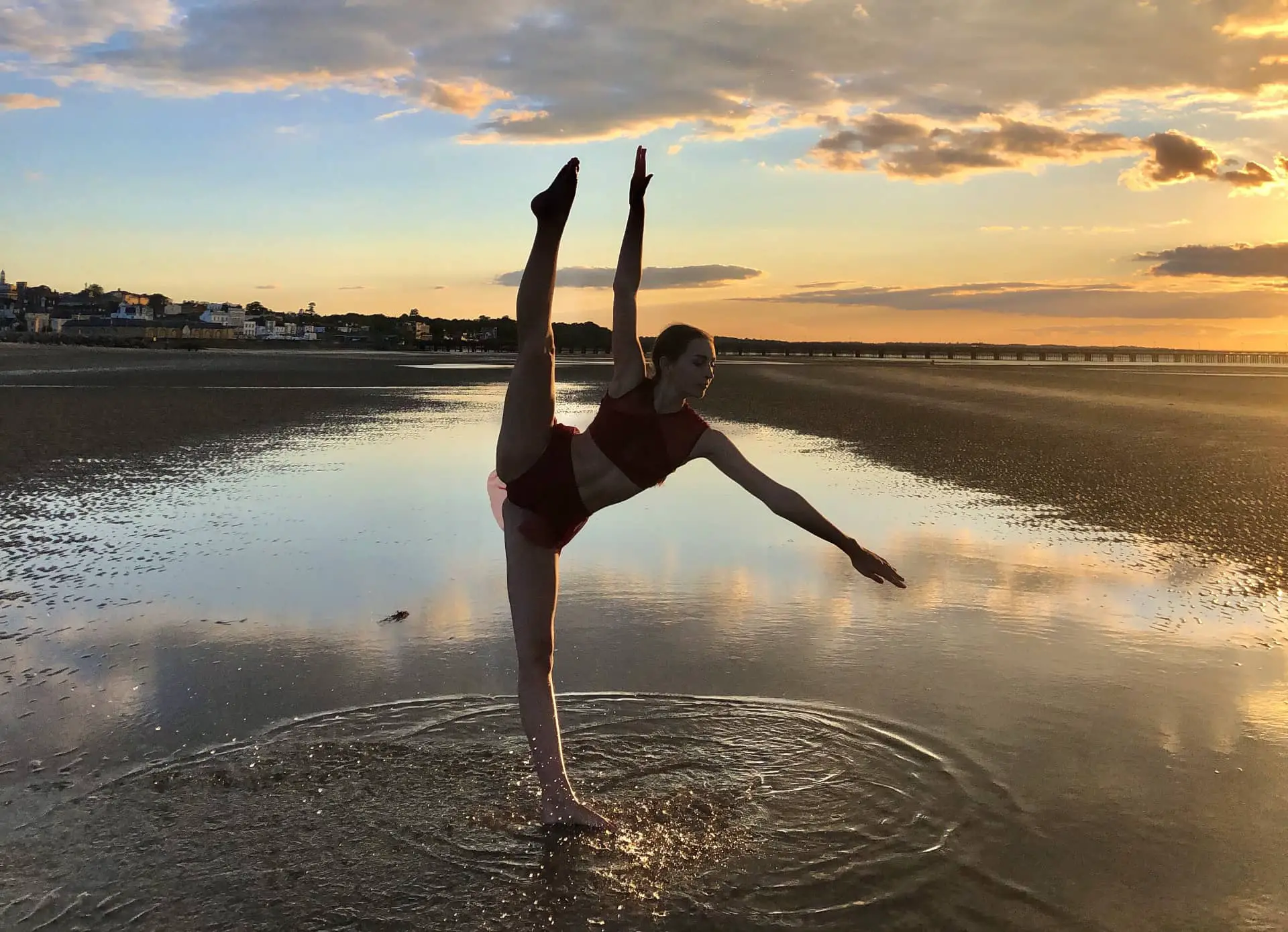 Ryde Academy Dance Team member posing for photo on beach