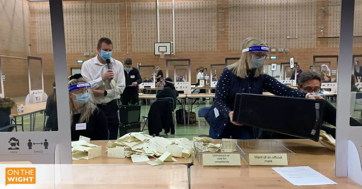 Votes at the count being poured out
