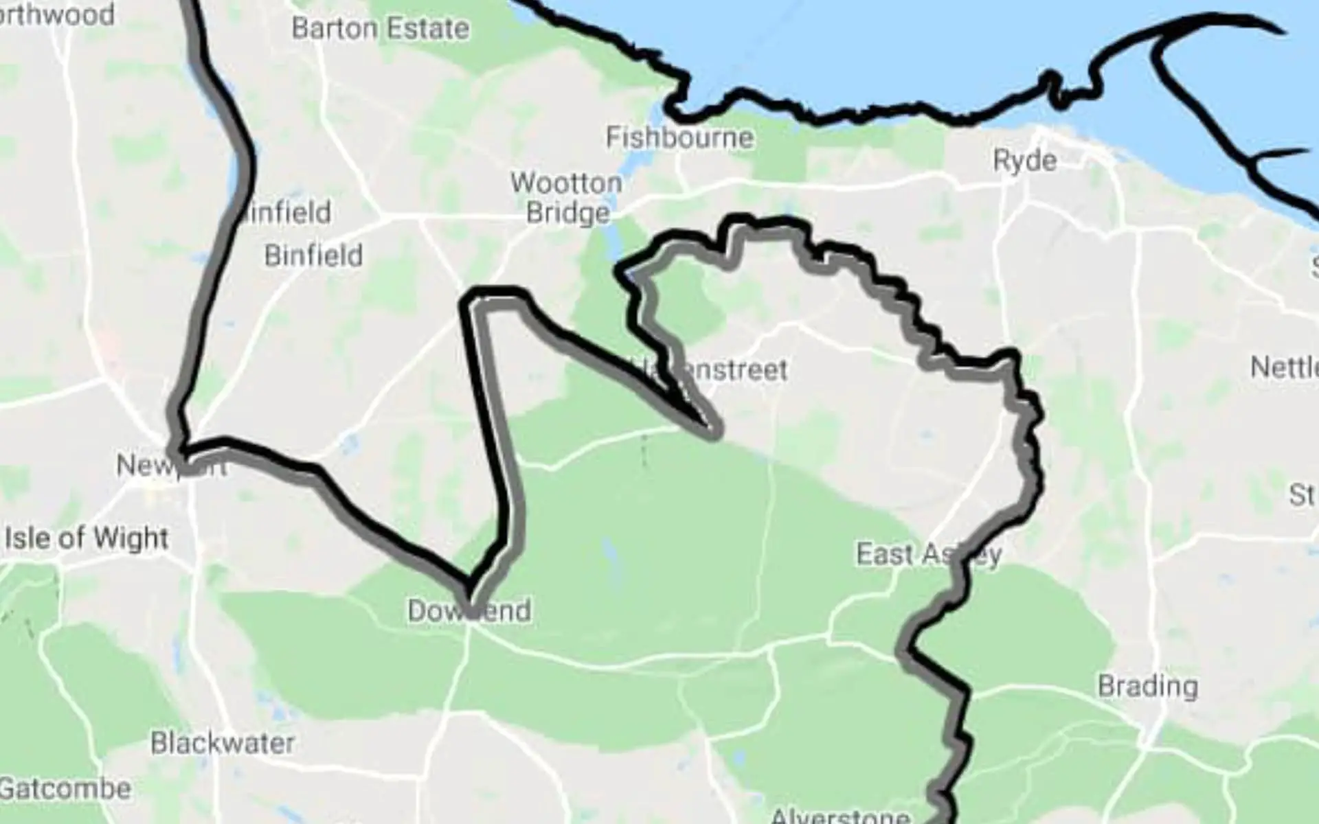 Google map with boundary for two constituencies