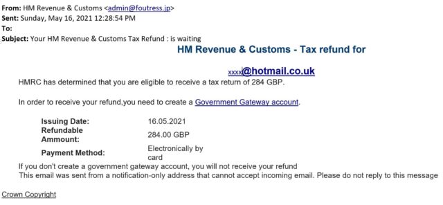 Example HMRC scam