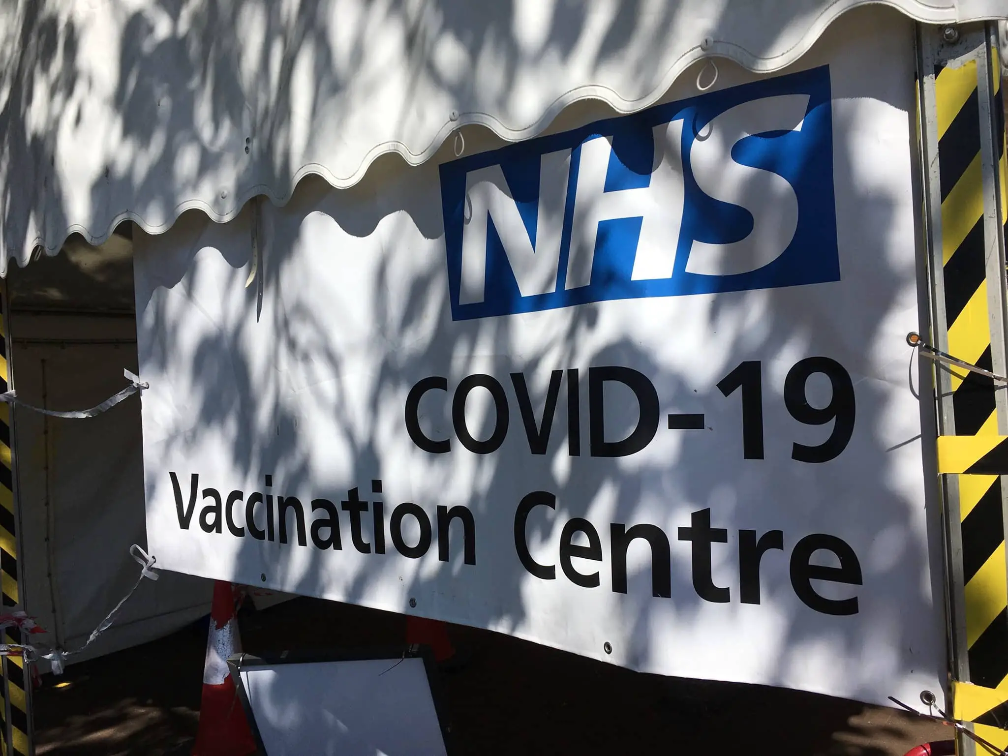 NHS vaccination sign