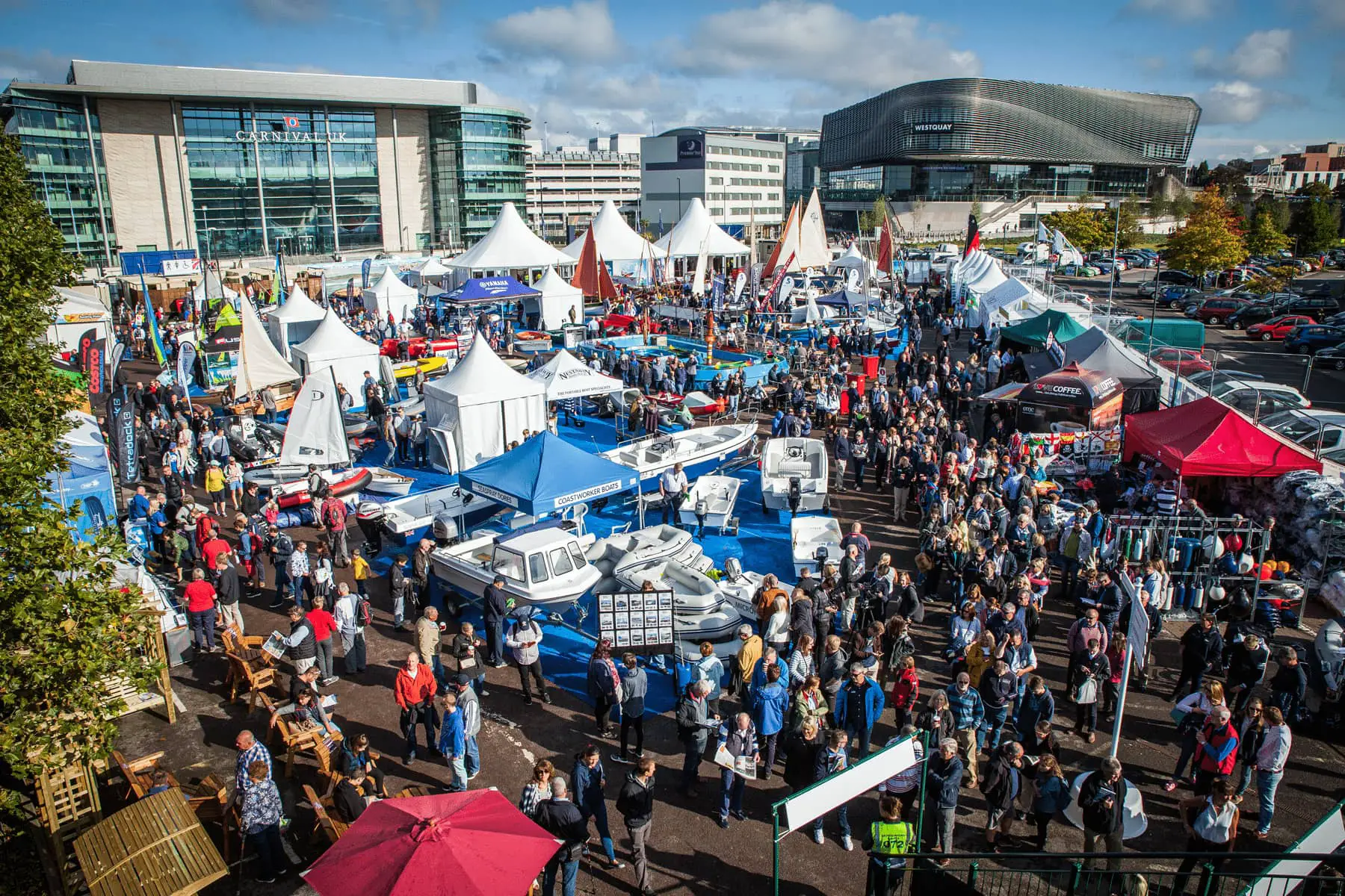 Southampton International Boat Show from the air