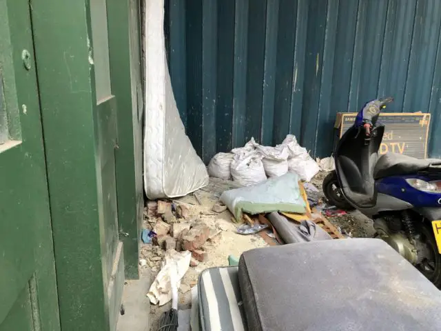 Fly tipping at the former bus station on Pier Street