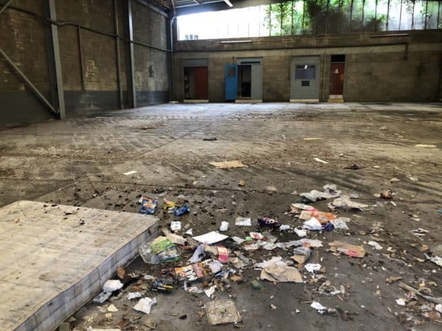 Inside the former bus station on Pier Street