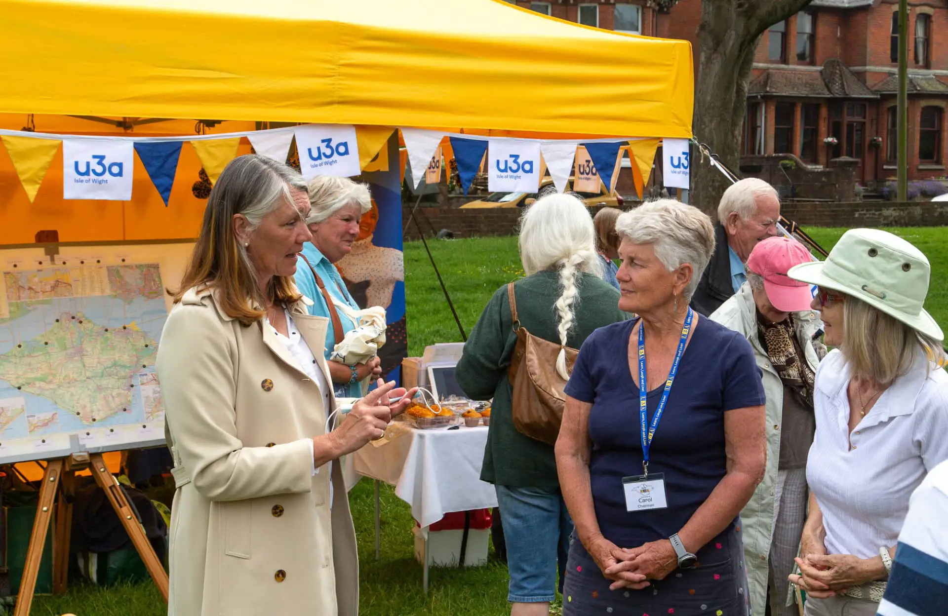 Deputy Lord Lieutenant Kate Collins meets Isle of Wight u3a members including its Chair, Carol Bradshaw in Newport on National u3a Day.