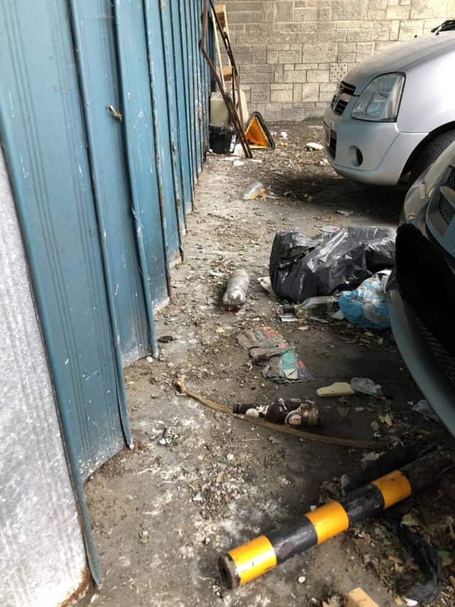 Fly tipping at the former bus station on Pier Street