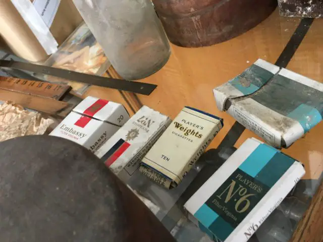 A range of old cigarette packets discovered in the building
