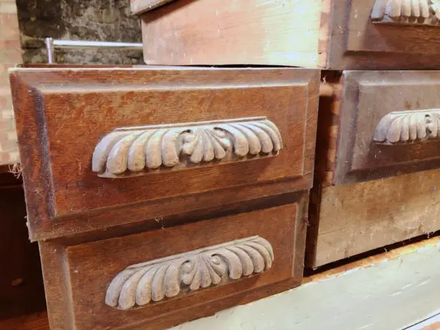 Close up of drawer handles
