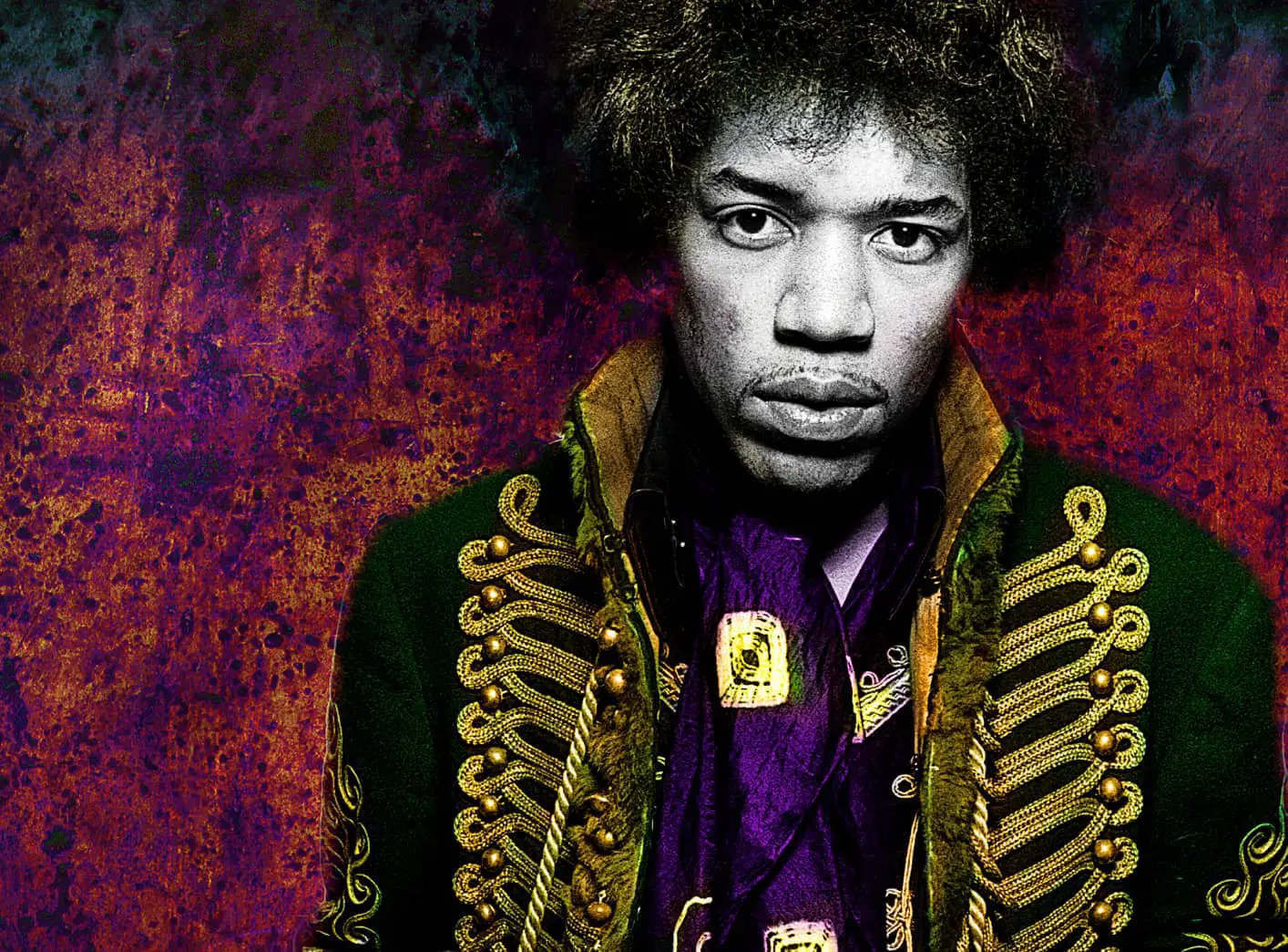Image of Hendrix from Iconic Jimi exhibition poster
