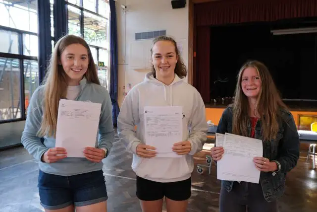 Pupils at Island VI Form receiving their A-Level results