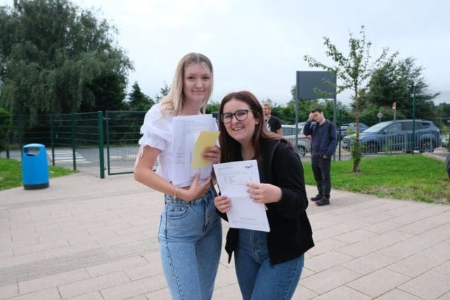 Carisbrooke pupils on GCSE Results Day