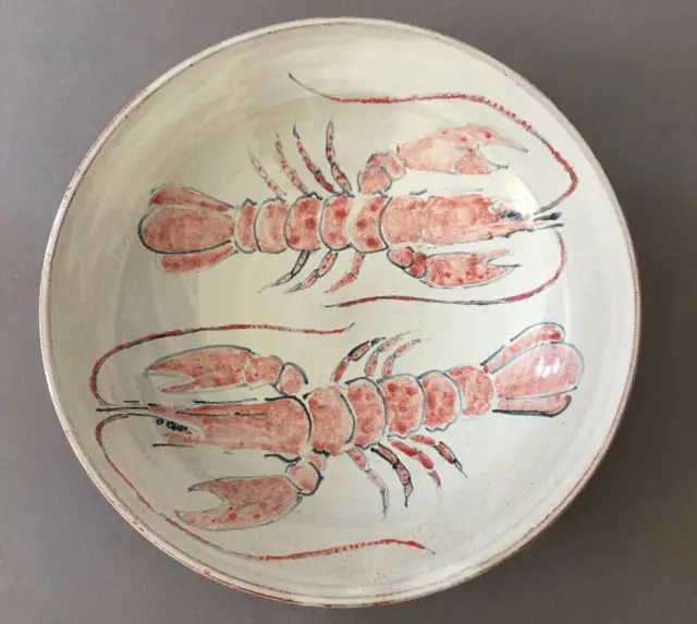 ‘Maiolica dish with lobster design’