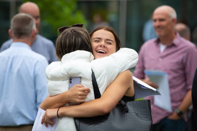 Pupils at Ryde School on GCSE Results day