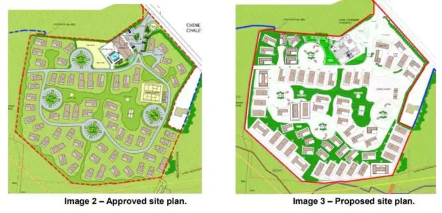 Approved and proposed site plans
