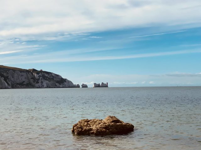 View from mid-Solent of the Needles
