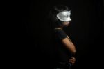 Young sex worker with mask
