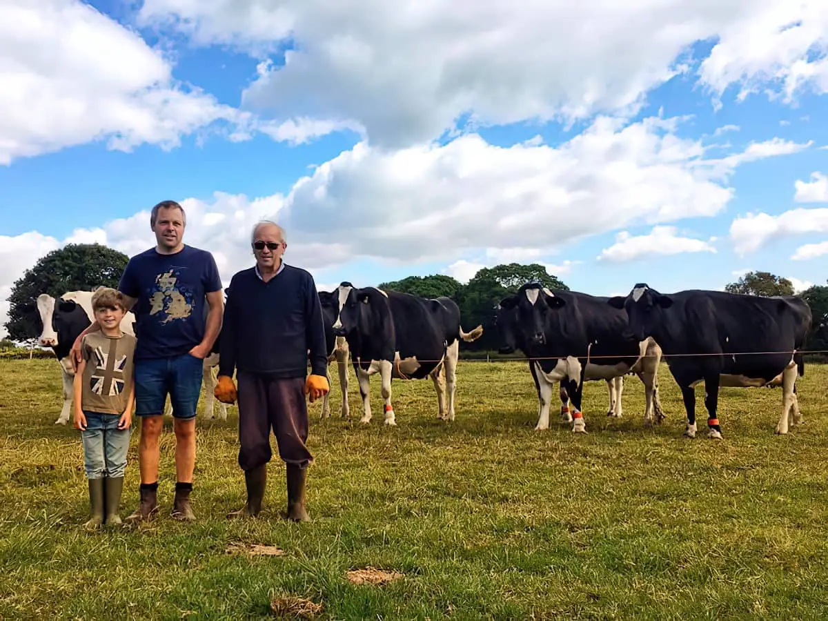 Three generations of the Holliday family at Westridge Farm