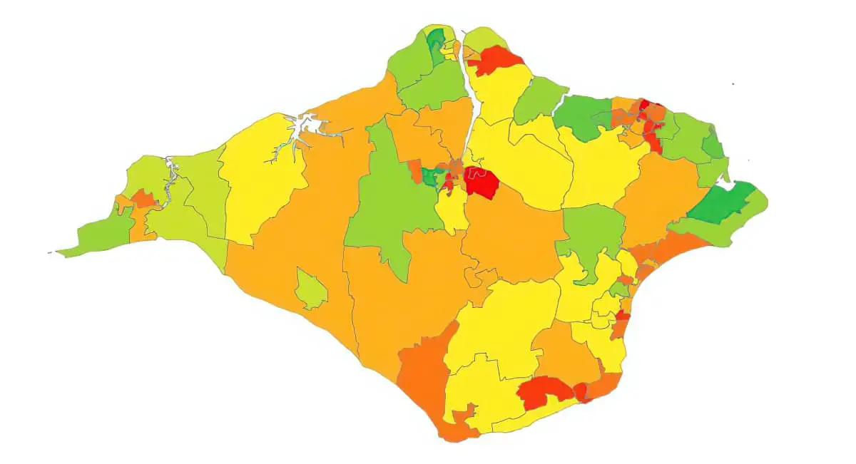 The Indices Of Multiple Deprivation 2019, across the Island