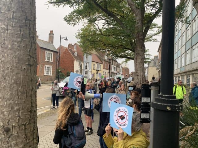 UKOG protesters outside County Hall