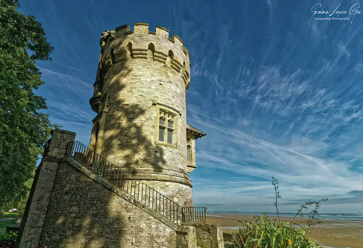Appley Tower with blue sky behind it
