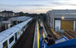 New Class 484 Train on platform at Ryde St Johns from bridge