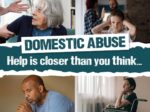 domestic abuse graphic showing different scenes of abuse