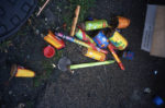 Rubbish from used fireworks