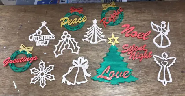 Christmas decorations created at the Shed