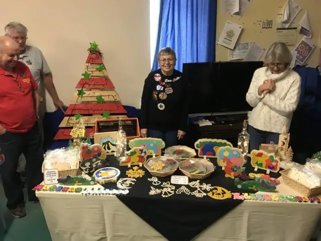 Selling their wares at the Christmas Fair
