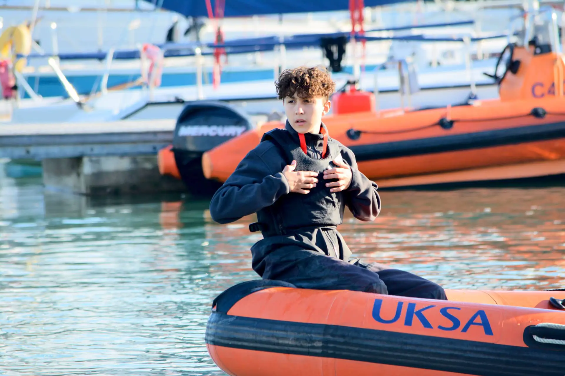 Raffy on UKSA’s Sea Change Foundation Programme in boat