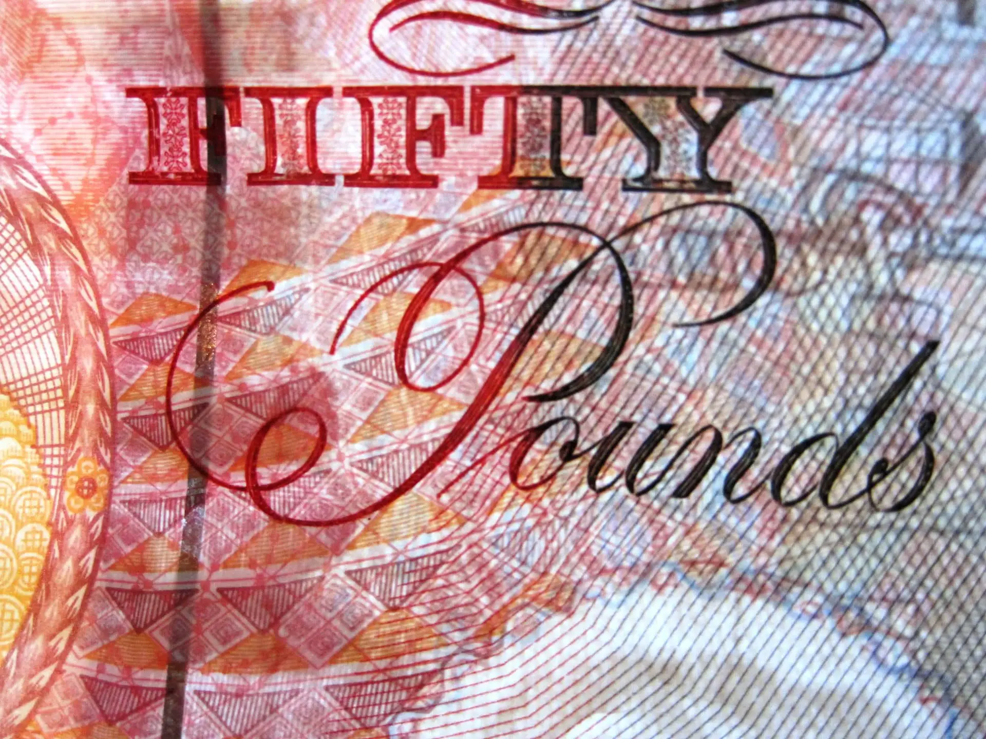 Close up of a fifty pound note