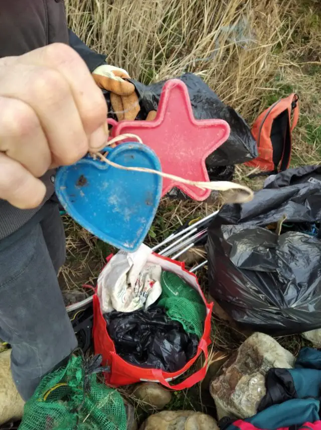 Plastic collected on beach clean