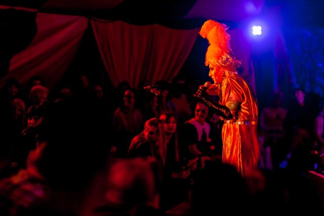 Cabaret performer at Ventnor Fringe 2021 by Julian Winslow