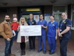 Michelle, Jason and Mia Rae Dight presenting their donation to the Maternity staff at St. Mary’s Hospital