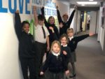 St Francis Academy pupils cheering at the news