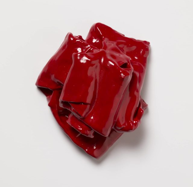 Deb Covell, Red Heart 1, Acrylic paint coated in Alkyd paint, 2021