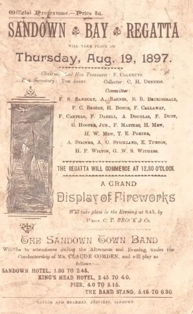 1897 Sandown Bay Regatta Programme